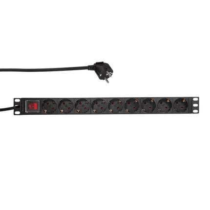 9 voudige stekkerdoos voor 19 inch serverkasten - Networkdiscount.com