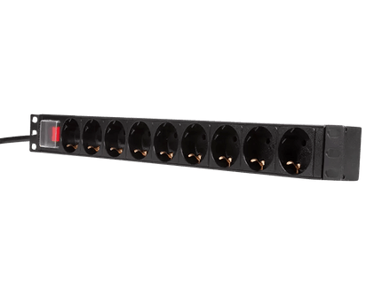 9 voudige stekkerdoos voor 19 inch serverkasten - Networkdiscount.com