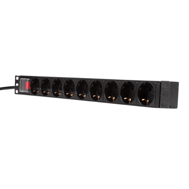 9 voudige stekkerdoos voor 19 inch serverkasten - Networkdiscount.com