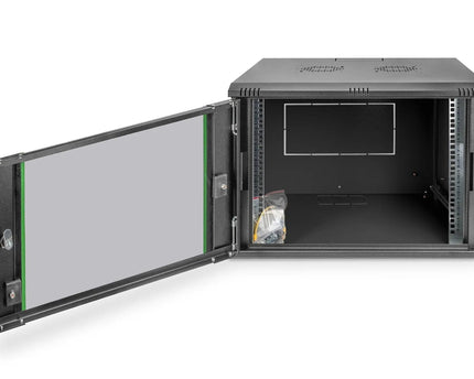 9U wandkast, Dynamic 600x450x478 mm, kleur zwart (RAL 9005) - Networkdiscount.com