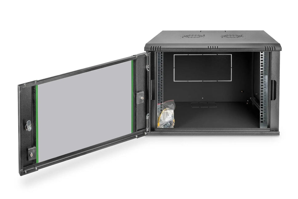 9U wandkast, Dynamic 600x450x478 mm, kleur zwart (RAL 9005) - Networkdiscount.com