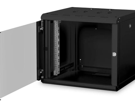 9U wandkast, Uniek 600x450x509 mm, kleur zwart (RAL 9005) - Networkdiscount.com
