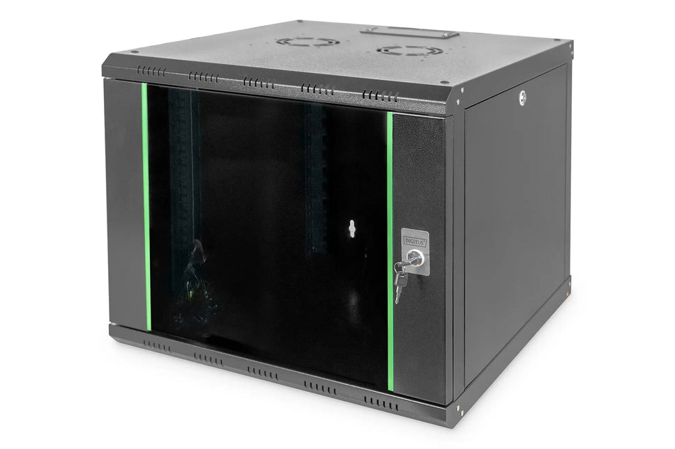 9U wandkast, Uniek 600x600x509 mm, kleur zwart (RAL 9005) - Networkdiscount.com