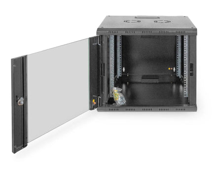 9U wandkast, Uniek 600x600x509 mm, kleur zwart (RAL 9005) - Networkdiscount.com