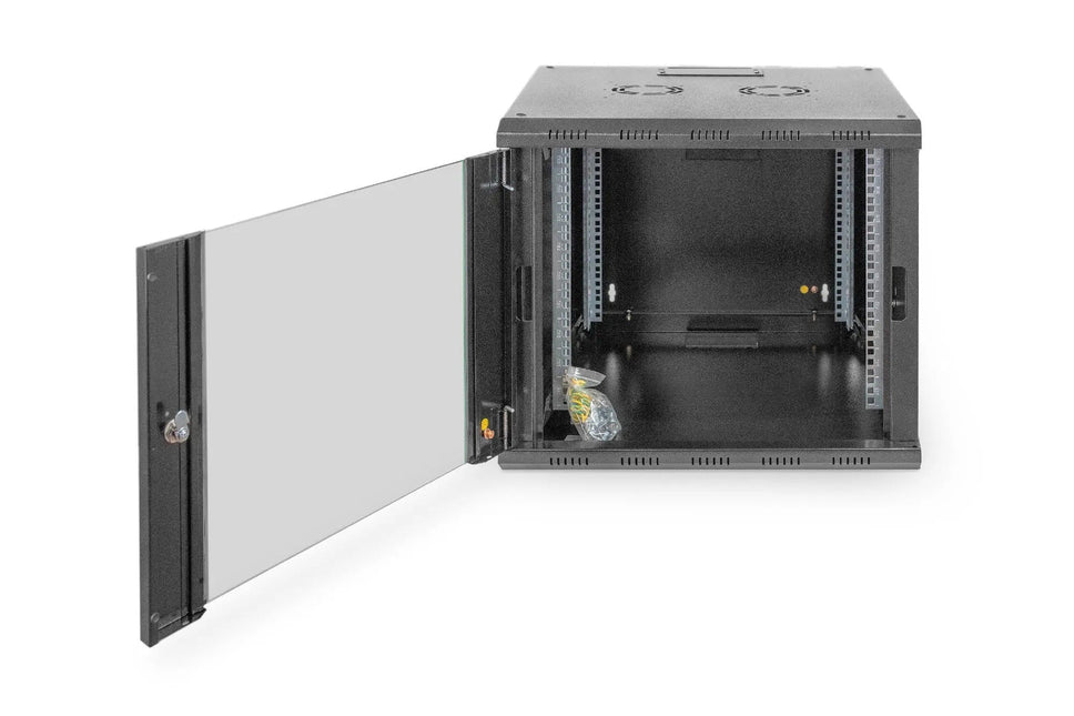 9U wandkast, Uniek 600x600x509 mm, kleur zwart (RAL 9005) - Networkdiscount.com
