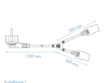 Y power cable CEE7 / 7 2x C13 1.5 M
