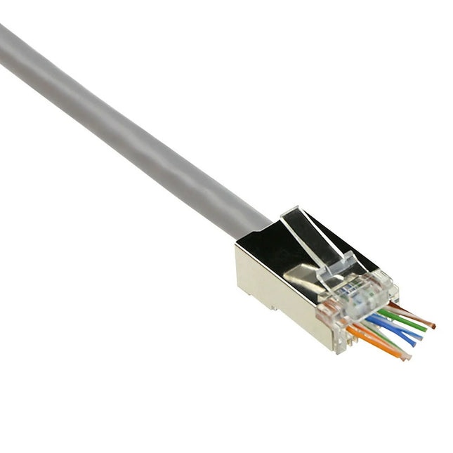 Doorsteek CAT6a Connector RJ45 - STP 10 stuks voor soepele en stugge kabel