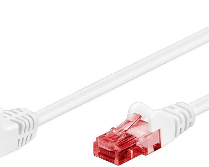 CAT 6 patchkabel 1x 90° haaks, U/UTP wit 1 M - Networkdiscount.com