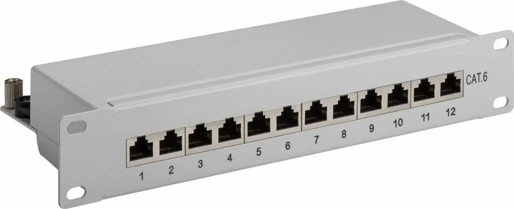 CAT6 10 inch patch panel 12 poorts - Networkdiscount.com