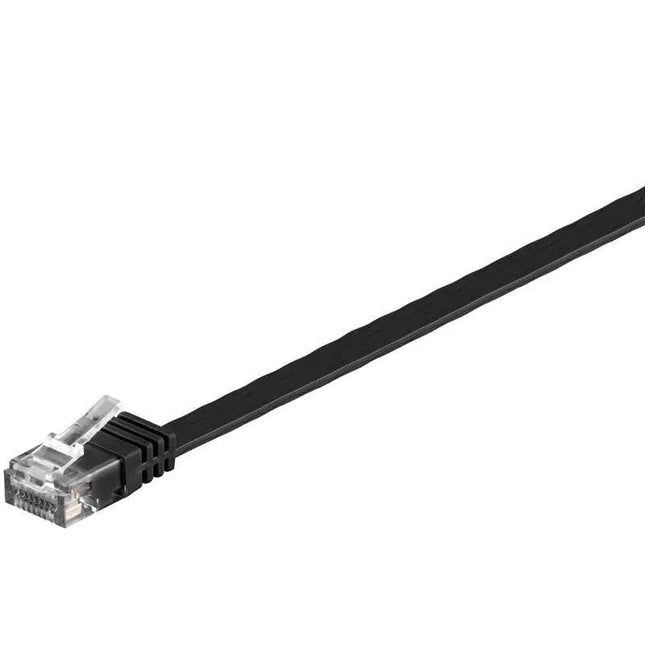 Cat6 20 meter platte UTP kabel zwart - Networkdiscount.com