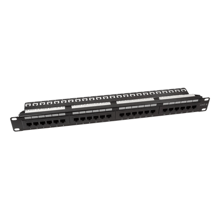 CAT6 24 poorts patchpanel met backbar - Networkdiscount.com