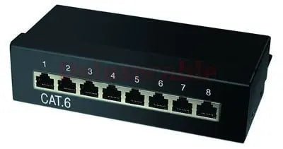 CAT6 8 poorts patchpanel STP zwart - Networkdiscount.com