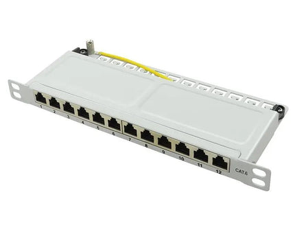 CAT6 patch panel 12 - poorts STP 0,5U grijs - Networkdiscount.com