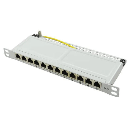 CAT6 patch panel 12 - poorts STP 0,5U grijs - Networkdiscount.com