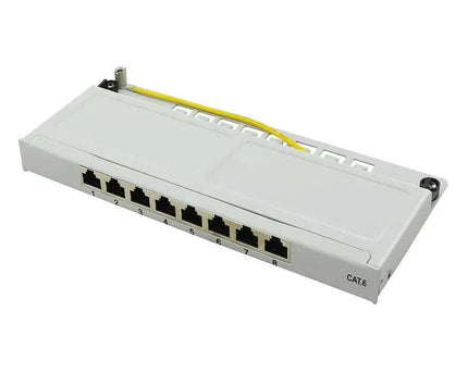 CAT6 patch panel 8 - poorts STP 0,5U grijs - Networkdiscount.com