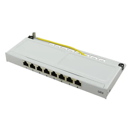 CAT6 patch panel 8 - poorts STP 0,5U grijs - Networkdiscount.com