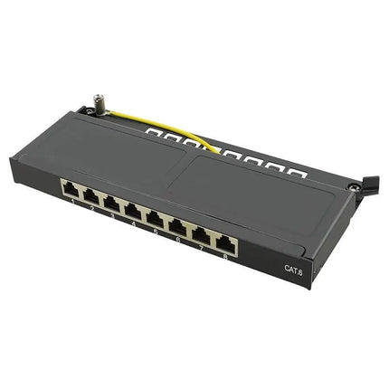 CAT6 patch panel 8 - poorts STP 0,5U zwart - Networkdiscount.com