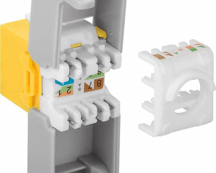 CAT6a Keystone RJ45 unshielded geel - Networkdiscount.com