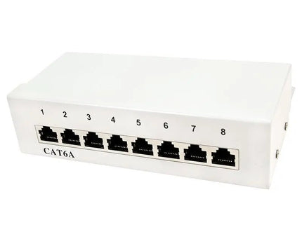 CAT6a patchpanel 8 poorts RAL7035 - Networkdiscount.com