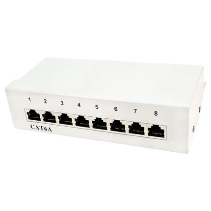 CAT6a patchpanel 8 poorts RAL7035 - Networkdiscount.com
