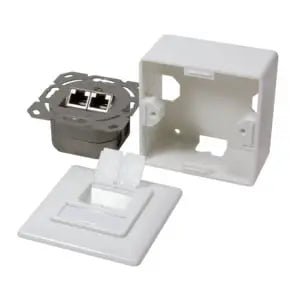 Combi Inbouw + opbouwdoos CAT5e 2x RJ45 afgeschermd LSA - Networkdiscount.com