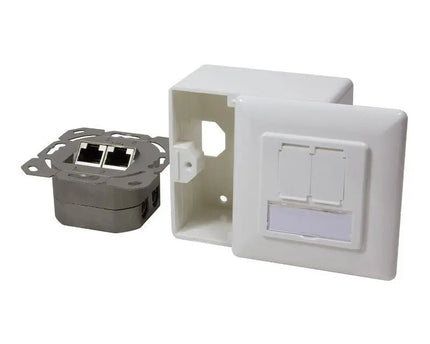 Combi Inbouw + opbouwdoos CAT5e 2x RJ45 afgeschermd LSA - Networkdiscount.com