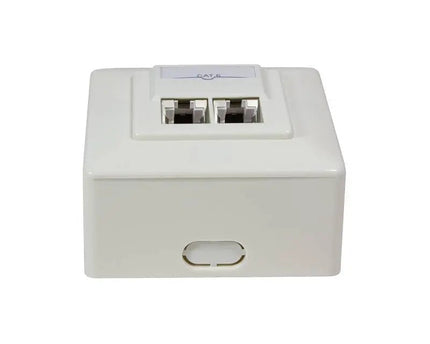 Combi Inbouw + opbouwdoos CAT6 2x RJ45 RAL9010 - Networkdiscount.com