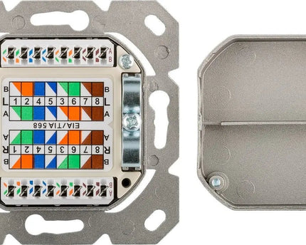 Combi Inbouw + opbouwdoos wit CAT6a 2x RJ45 afgeschermd LSA 3.5 cm diep - Networkdiscount.com