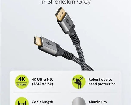 DisplayPort™ naar HDMI™ - kabel, 4K @ 60 Hz 5M - Networkdiscount.com