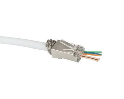 Doorsteek CAT6 Connector RJ45 - STP 50 stuks voor soepele en stugge kabel - Networkdiscount.com