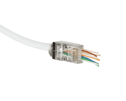 Doorsteek CAT6 Connector RJ45 - STP 50 stuks voor soepele en stugge kabel - Networkdiscount.com