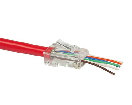 Doorsteek CAT6 Connector RJ45 - UTP 10 stuks voor soepele en stugge kabel - Networkdiscount.com