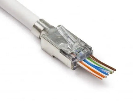 Doorsteek CAT7 Connector RJ45 - STP 10 stuks voor soepele en stugge kabel - Networkdiscount.com