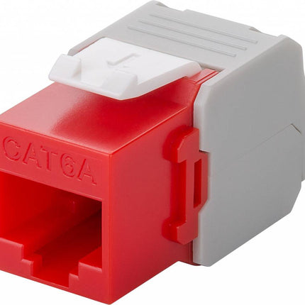 CAT6a Keystone RJ45 unshielded red