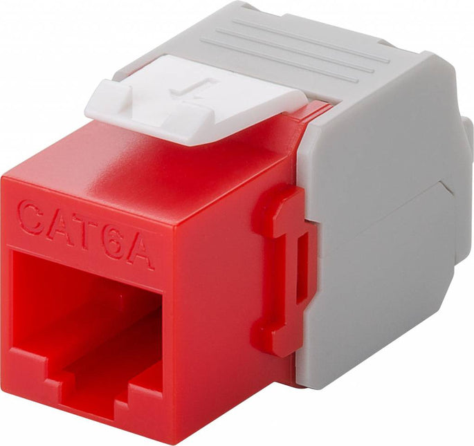 CAT6a Keystone RJ45 unshielded red