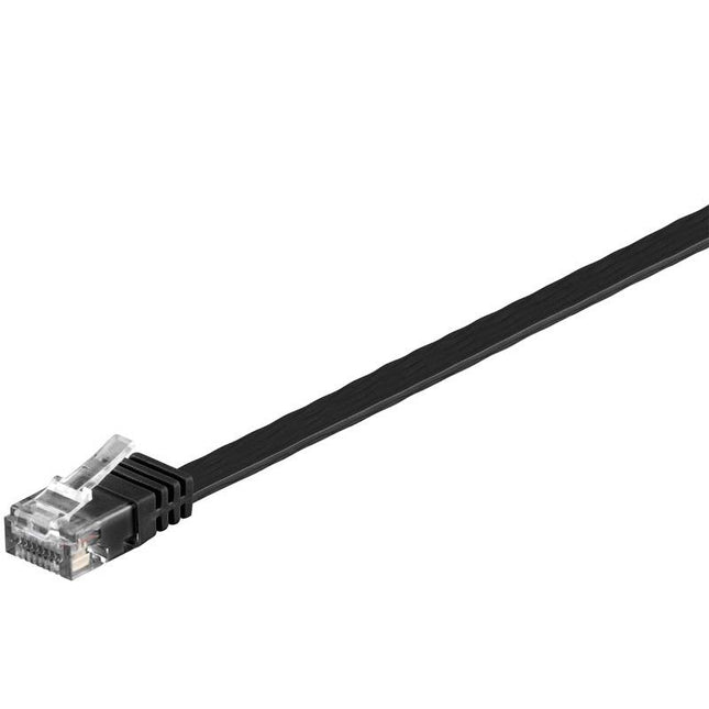 Cat6a U/UTP Cable Flat 1M Black