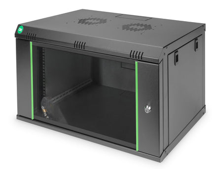 7U wandmontagekast, Dynamic 389x600x450 mm, kleur zwart (RAL 9005)