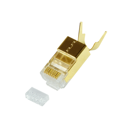 Cat.8.1 / Cat.6A RJ45 plug, gold plated, 10 pcs.