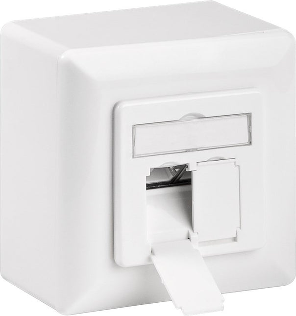 Cat6a Surface Modular Outlet 2x RJ45 Fully Shielded LSA