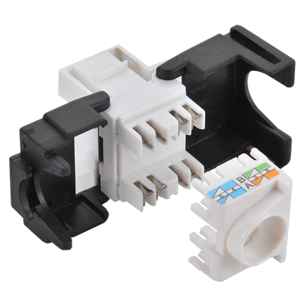 CAT6 keystone RJ45 unshielded 180° toolless