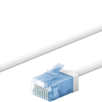 Ultra flexible 0.15M CAT 6A patch cable, thin, U/UTP, white