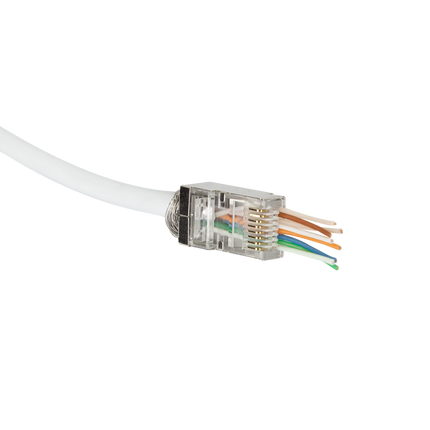 Doorsteek CAT6 Connector RJ45 - STP 10 stuks voor soepele en stugge kabel