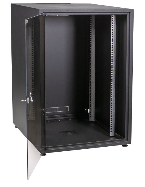 18U server cabinet with glass front door (WxDxH) 600x800x871mm