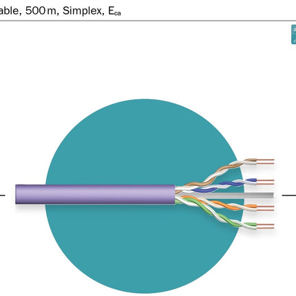 UTP CAT6 network cable solid 500M 100% copper violet