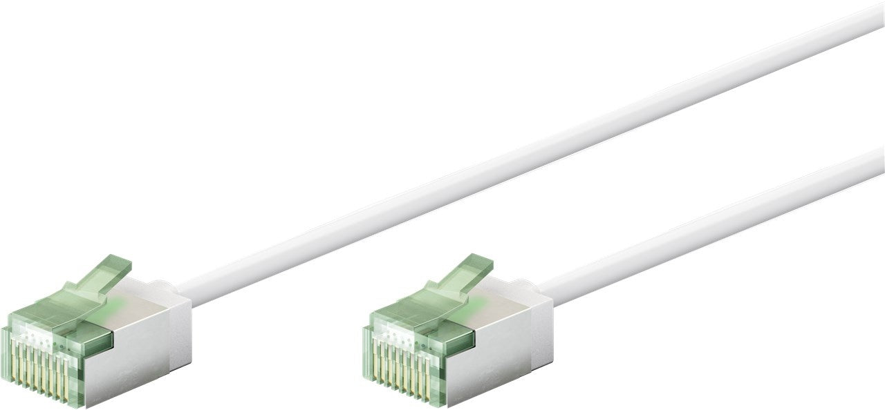 Ultra-flexible 0.25M CAT 8.1 patch cable, slim, U/FTP, white