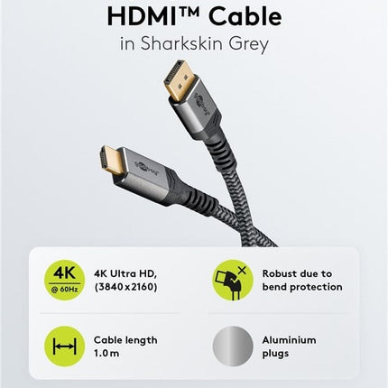 DisplayPort™ to HDMI™ Cable, 4K @ 60 Hz 3M