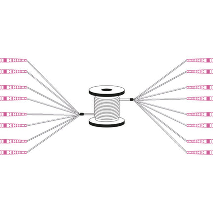 Pre-assembled Fiberglass 150 M  Universal Breakout Cable, Multi Mode OM4, 8 Fibers, LC/UPC - LC/UPC