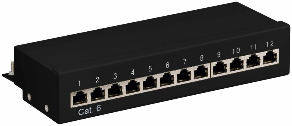 CAT 6 Mini/Desktop Patch Panel 12 Poorts