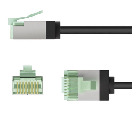 Ultraflexibele 1 M CAT 8.1-patchkabel, slank, U/FTP,  zwart