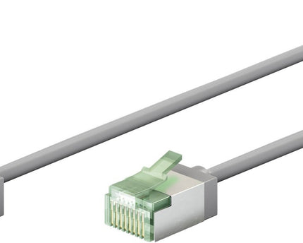 Ultra-flexible 0.15 M CAT 8.1 patch cable, slim, U/FTP, gray